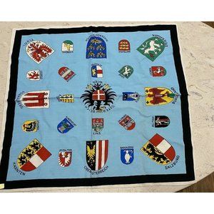 Vintage Austria Flag Coat of Arms Scarf Bandanna MAHO Tag